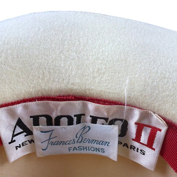 ADOLFO II Frances Berman Womens Ivory Felt Wide Brim Hat Accent Vintage main image 6